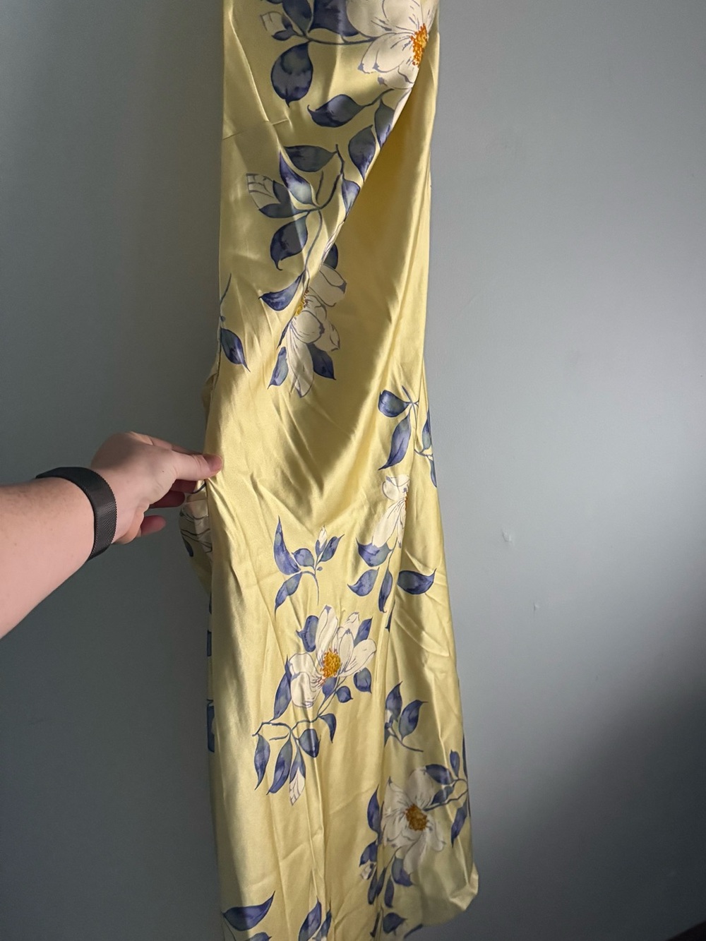 Reformation Scotia Yellow Floral Asymmetrical Slip Dress - Picture 5 of 6